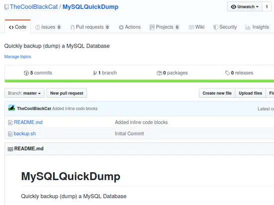MySQL QuickDump